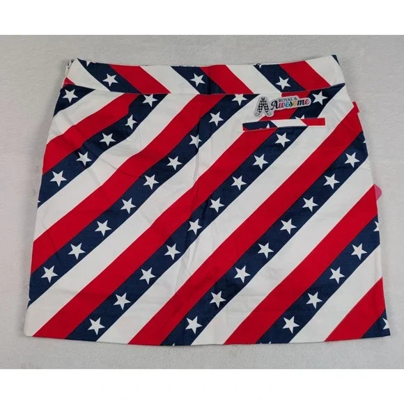 Royal and Awesome "Pars and Stripes" Skort Womens US 12 Lined America Stars NWT - Picture 11 of 11